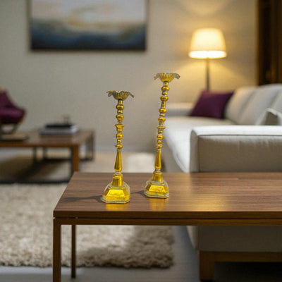 Antique Bronzed Candle Stands