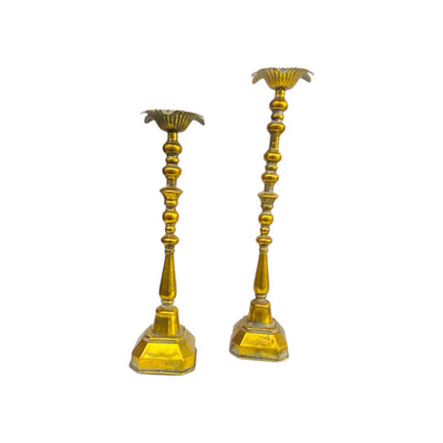 Antique Bronzed Candle Stands