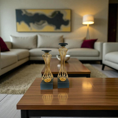 Metallic Rosegold Candle Stands