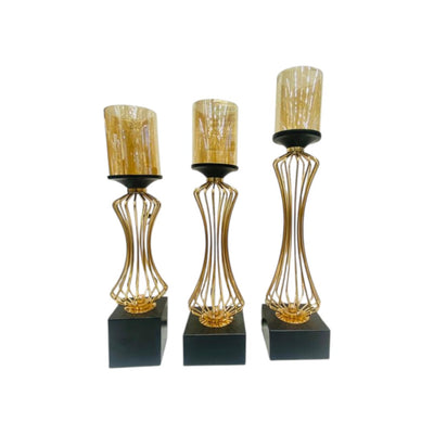 Metallic Rosegold Candle Stands