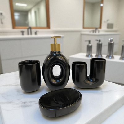 Noir Luxury Black Bathroom Set