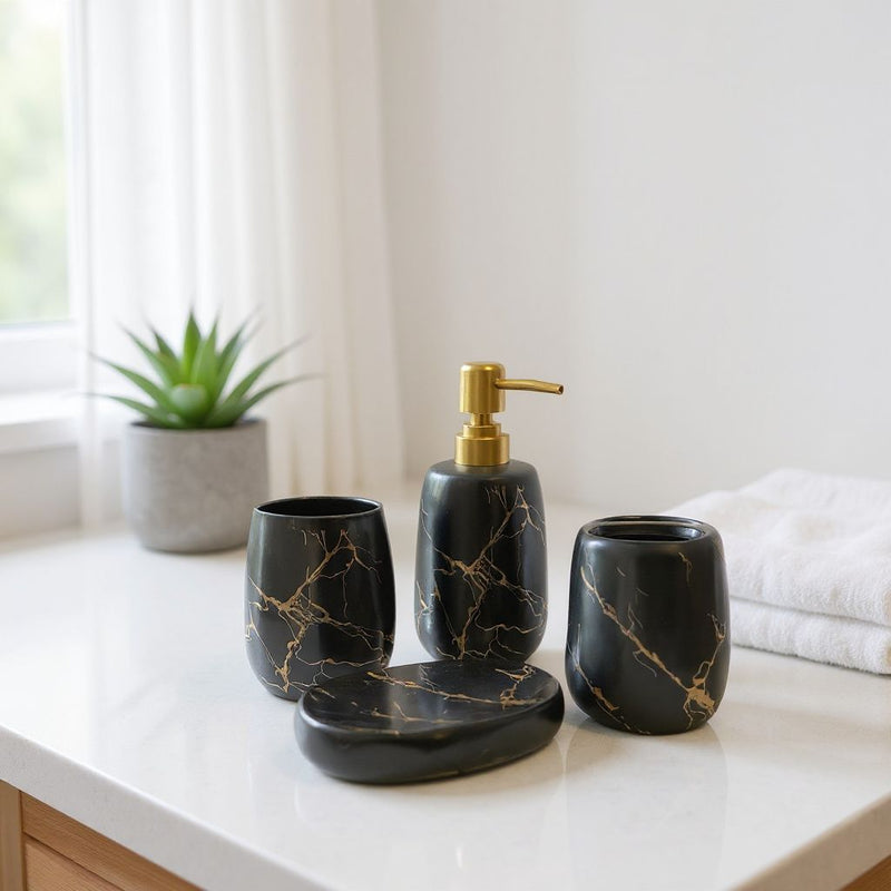 Celeste Marble-Texture Bathroom Set