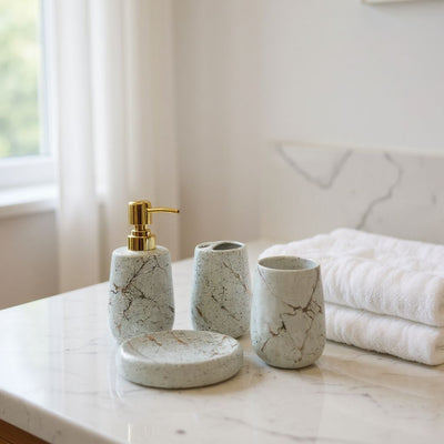 Celeste Marble-Texture Bathroom Set