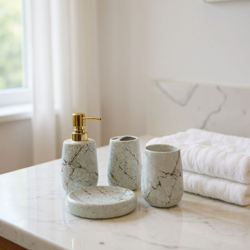 Celeste Marble-Texture Bathroom Set
