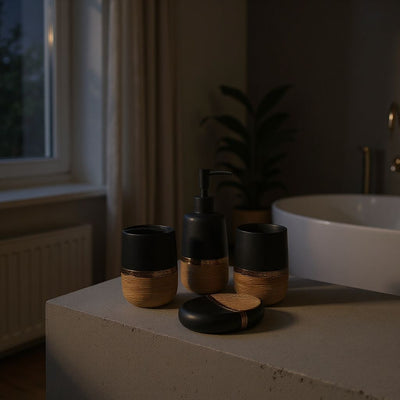 Terra Blend White And Brown Bathroom Set