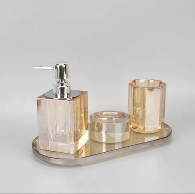 Golden Amber Crystal Luxury Bath Set