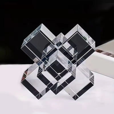 Minimalist Clear Geometric Crystal Crosses