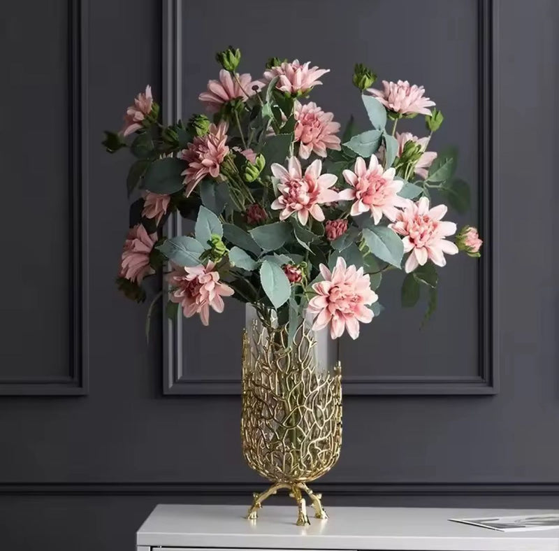 Modern Luxury Metallic Glass Vase