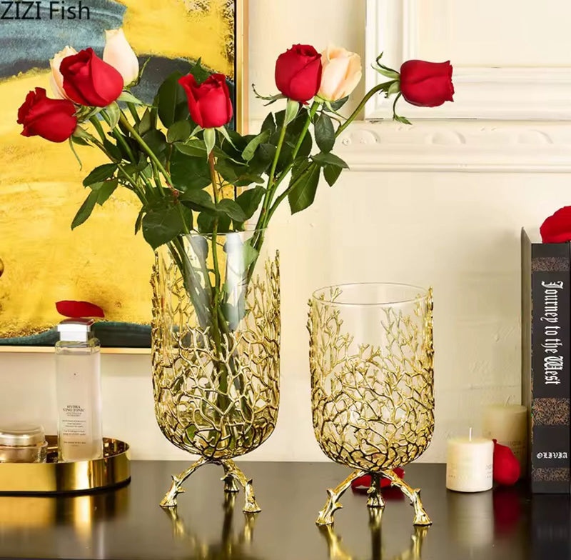 Modern Luxury Metallic Glass Vase