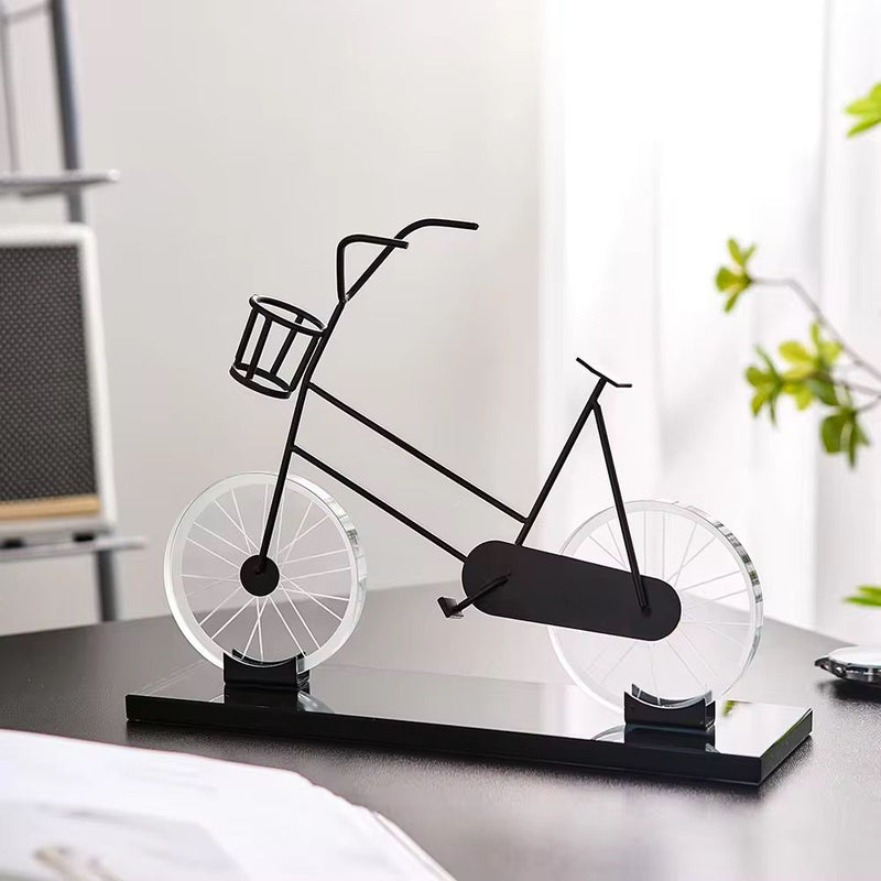Modern Crystal Bicycle Table Decor