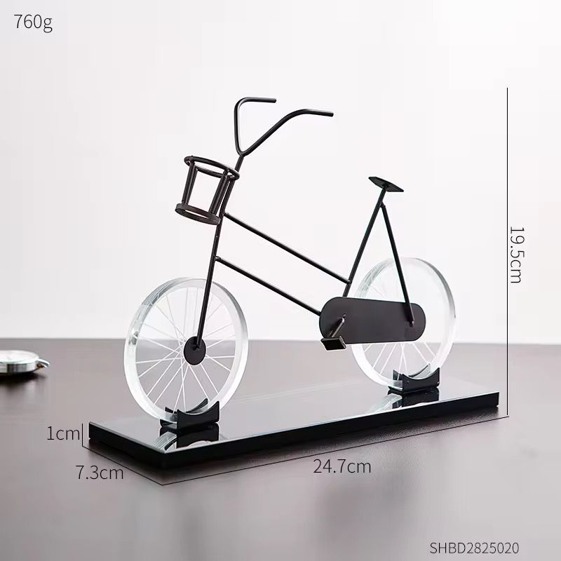 Modern Crystal Bicycle Table Decor