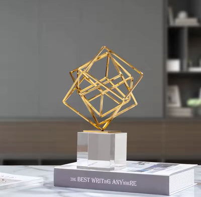 Geometric Wireframe Cube Sculptures