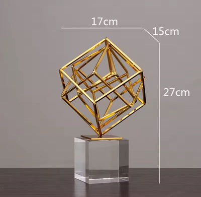 Geometric Wireframe Cube Sculptures