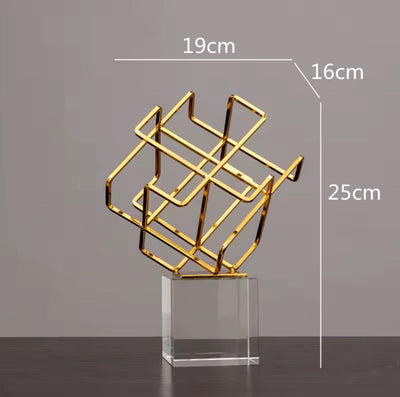 Geometric Wireframe Cube Sculptures