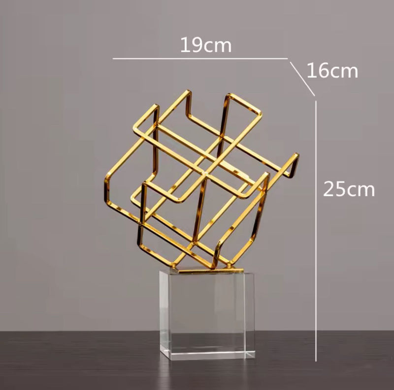 Geometric Wireframe Cube Sculptures
