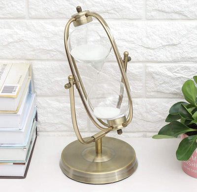 Antique-Style Brass and Glass Timer Set