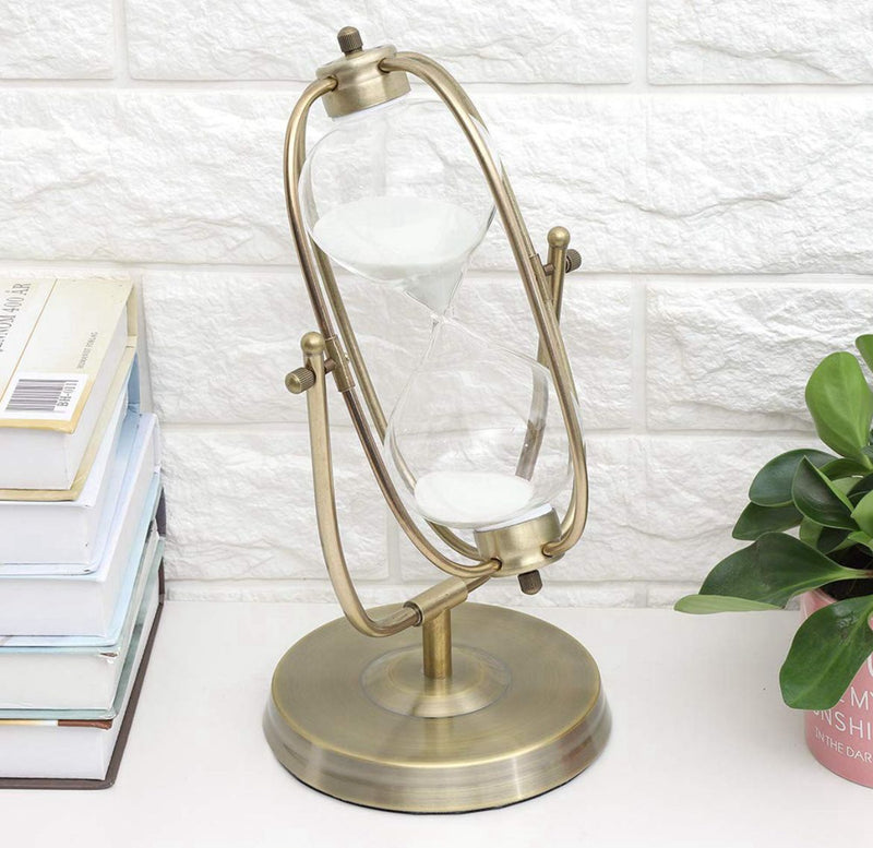 Antique-Style Brass and Glass Timer Set