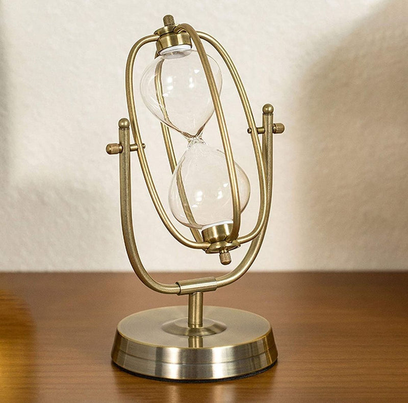Antique-Style Brass and Glass Timer Set