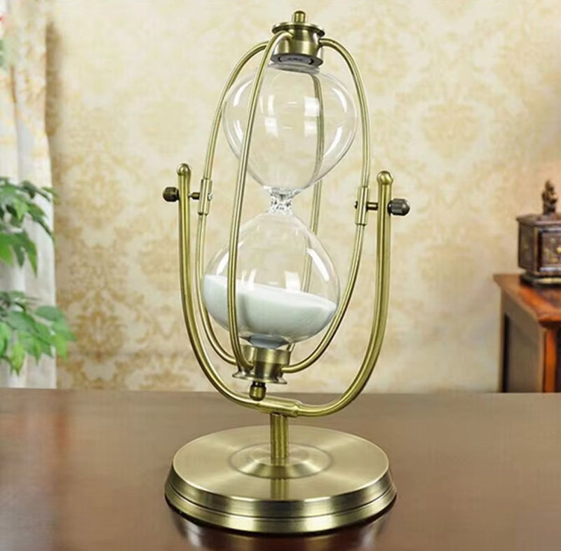 Antique-Style Brass and Glass Timer Set