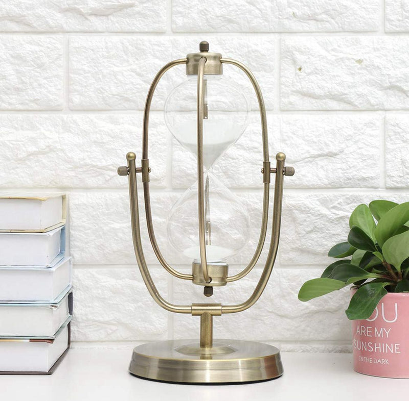 Antique-Style Brass and Glass Timer Set