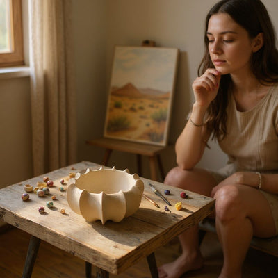 Petal Form Sculpted Contemporary Ceramic Bowls