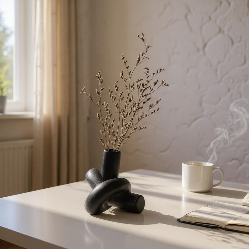 Elegant Contemporary Black Ceramic Knot