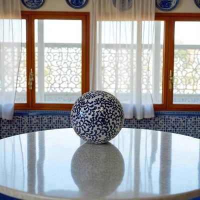 Blue pottery Porcelain Sphere Balls