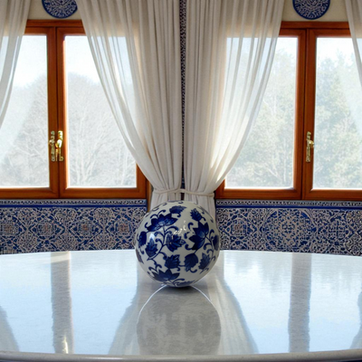 Blue pottery Porcelain Sphere Balls