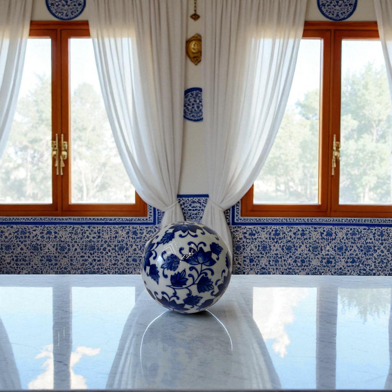 Blue pottery Porcelain Sphere Balls