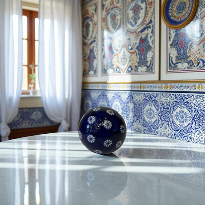 Blue pottery Porcelain Sphere Balls