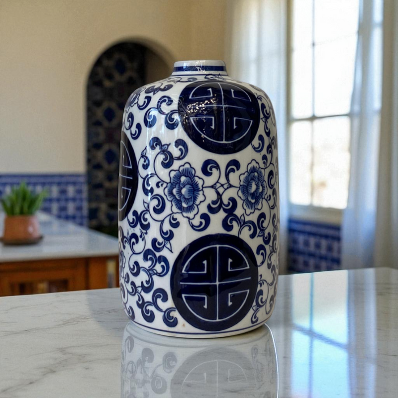 Celestial Harmony: Blue & White Porcelain Jar