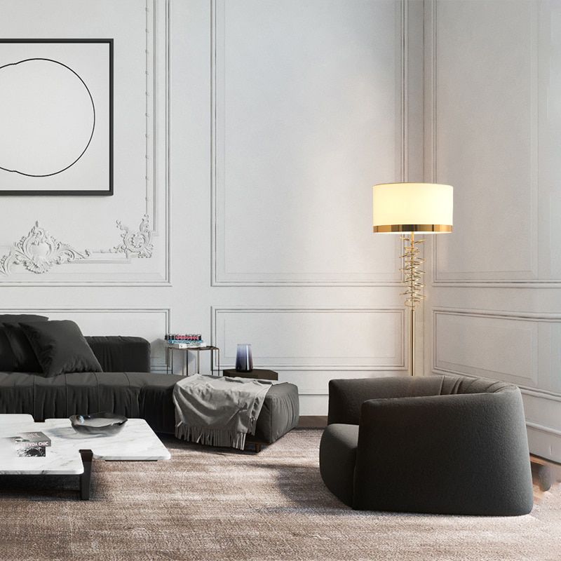 Luxe Spiral Gold Floor Lamp