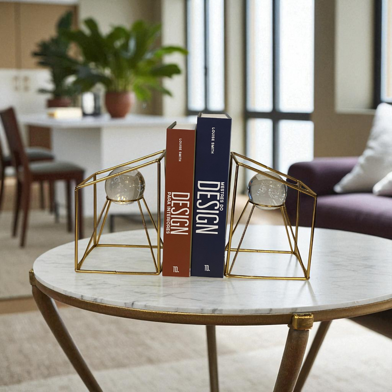 Geometric Crystal And Metallic  Bookends