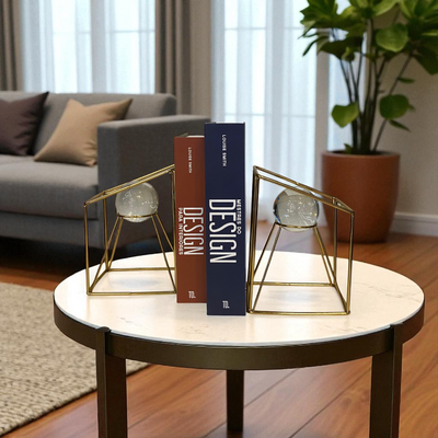 Geometric Crystal And Metallic  Bookends