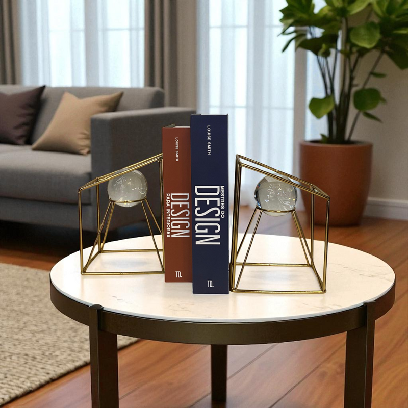 Geometric Crystal And Metallic  Bookends