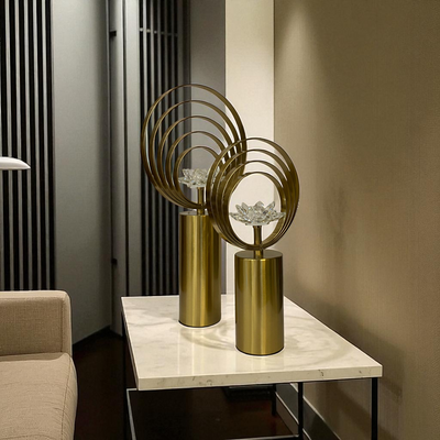 Brass Gold Circular Orb Sculptures