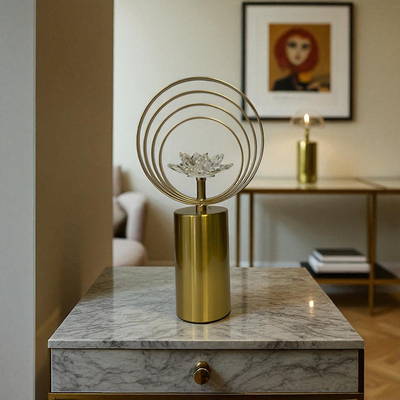 Brass Gold Circular Orb Sculptures