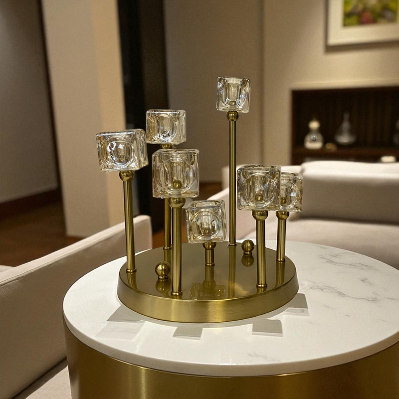Golden Crystal Multi-Holder Centerpiece