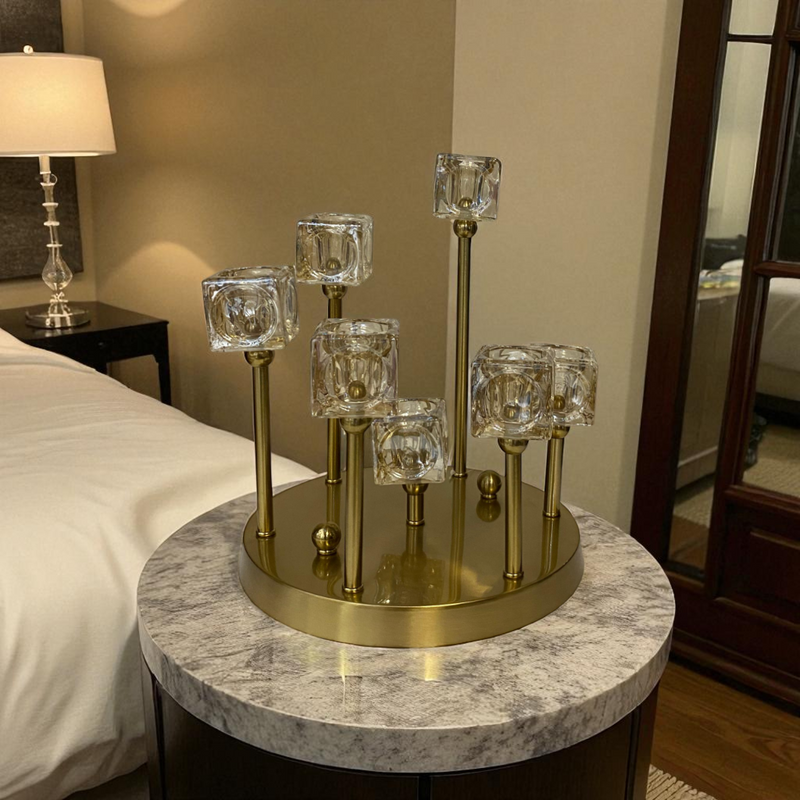 Golden Crystal Multi-Holder Centerpiece