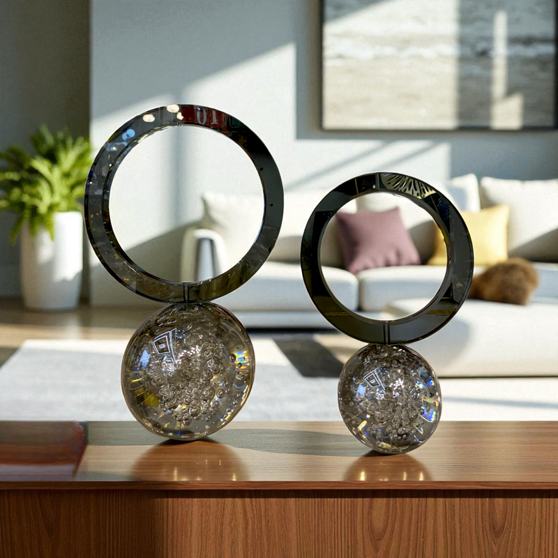 Modern Crystal Sphere with Circle Decor