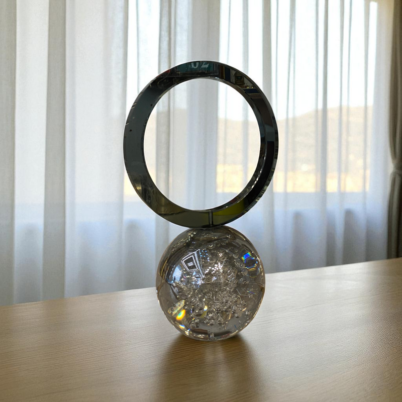Modern Crystal Sphere with Circle Decor