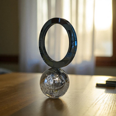 Modern Crystal Sphere with Circle Decor