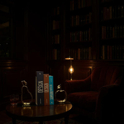Golden Abstract Metallic Bookends