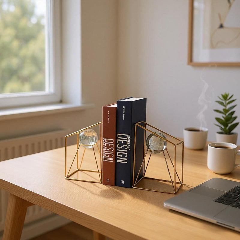 Geometric Crystal And Metallic  Bookends
