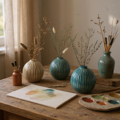 Whispering Spheres Textured Vases