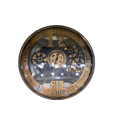 Antique Bronze Gear Wall Clock