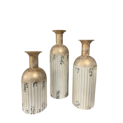 Vintage White & Gold Decorative Vases