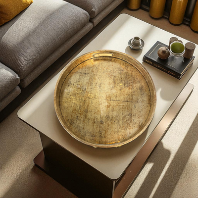 Antique Gold-Finish Serving Trays