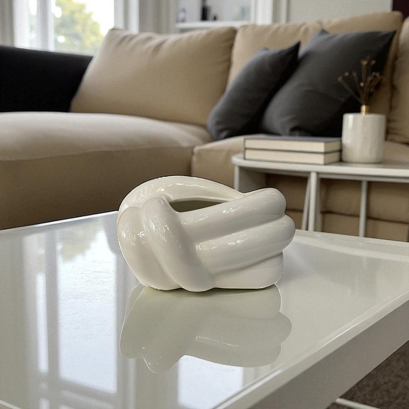 Puffed Knot Ceramic Tissue Box
