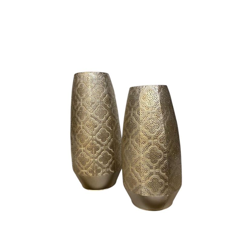 Luxury Gold Decorative Vases with Intricate Pattern